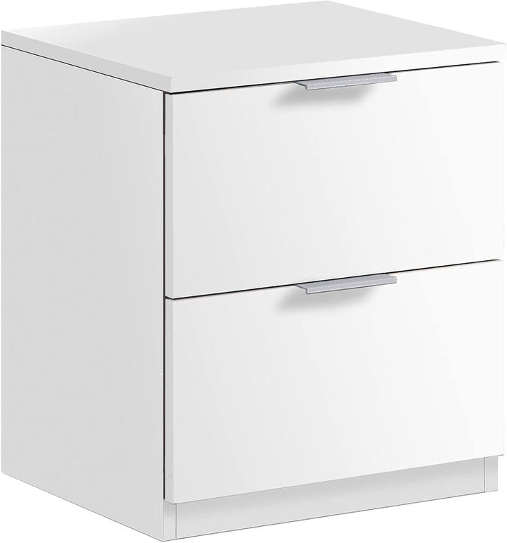 Dmora - Nachttisch Syracuse, Moderner Nachttisch mit 2 Schubladen, Nachttisch, Niedrige Kommode für