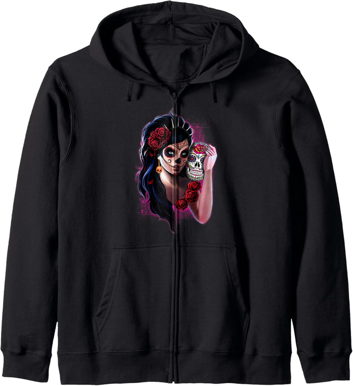 Día de los Muertos La Catrina Day of the Dead Sugar Skull Kapuzenjacke