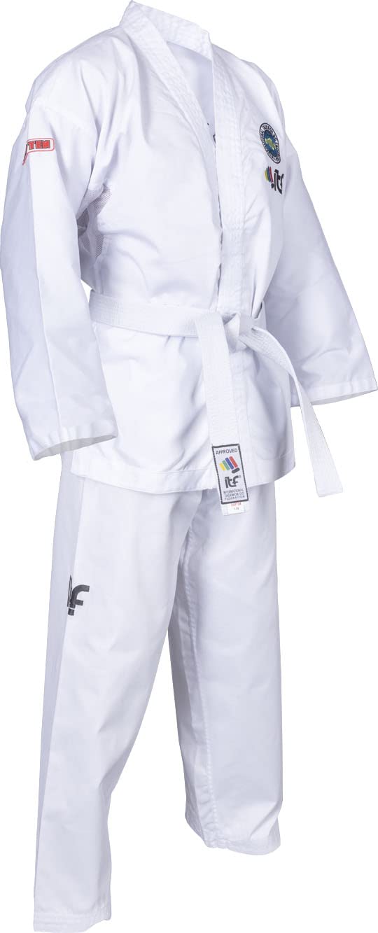 TOP TEN Taekwond-Do Dobok „De-Luxe“ (ITF Approved) 180 Weiss, 180 Wei&amp;