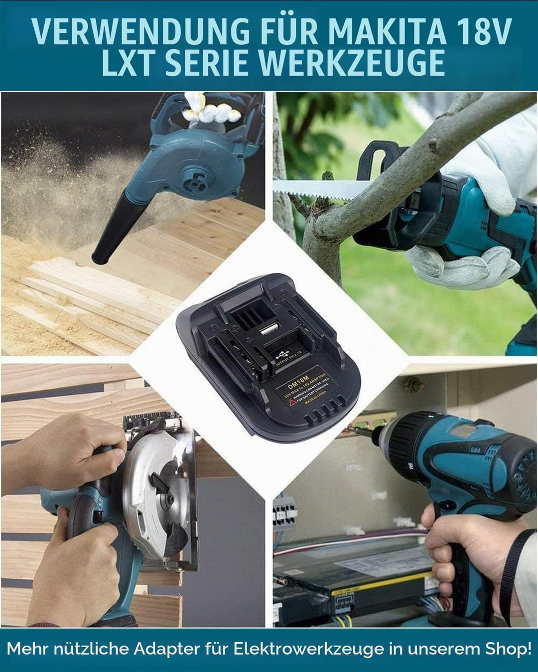 TPDL Adapter für Dewalt 18V Akku zu Geeignet für Makita Werkzeuge, und für Milwaukee M18 Li-Ion Akku
