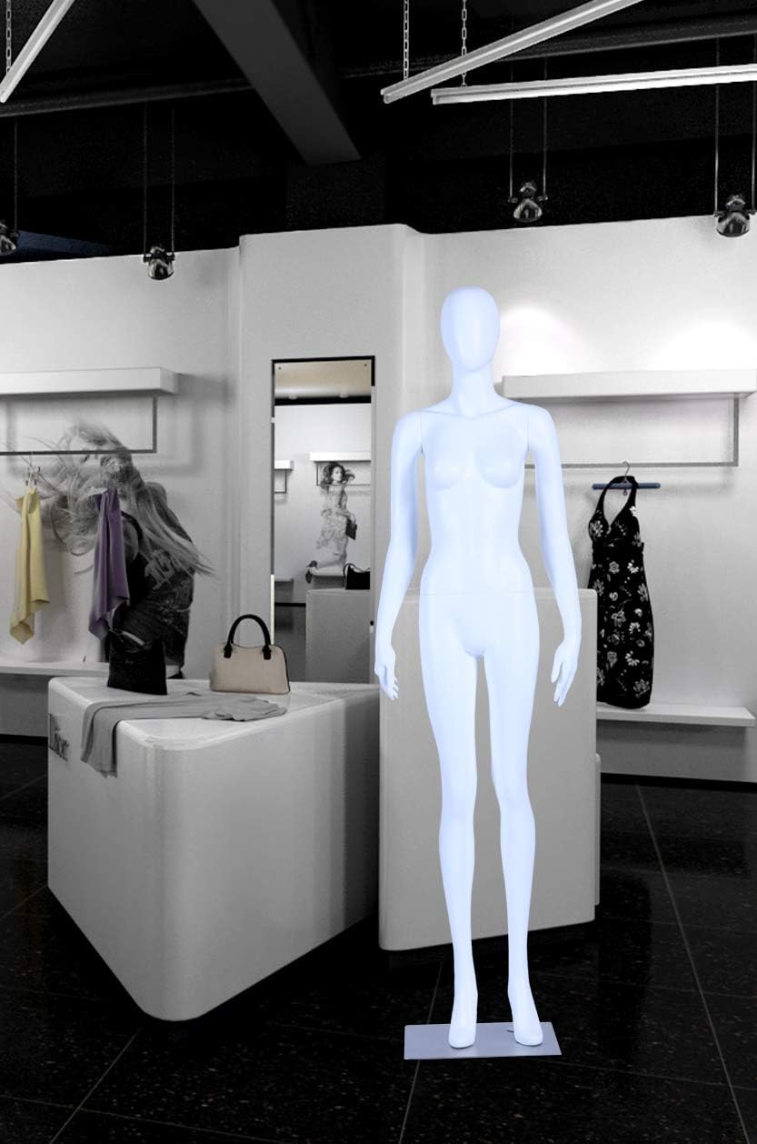 Schaufensterpuppe S+26 Frau weiss matt lackiert hochwertig Egghead mit Metallplatte Frau Weiblich Ne