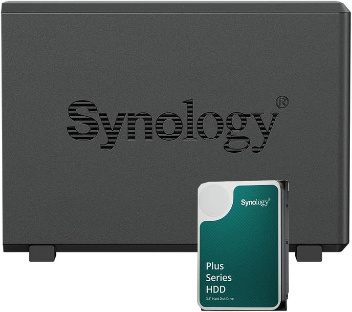 Synology DS124 NAS-Bundle 1 GB mit 1 Synology Festplatte 6 TB HAT3300, unmontiert, Schwarz