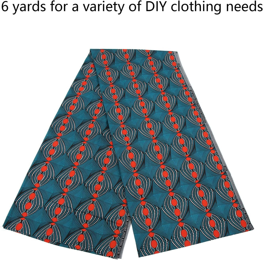 Pssopp Polyester Wachsdrucke Stoff 6 Yards Wachsdrucke Afrikanischer Polyester Bunter Afrikanischer