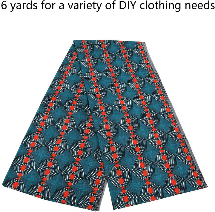 Pssopp Polyester Wachsdrucke Stoff 6 Yards Wachsdrucke Afrikanischer Polyester Bunter Afrikanischer