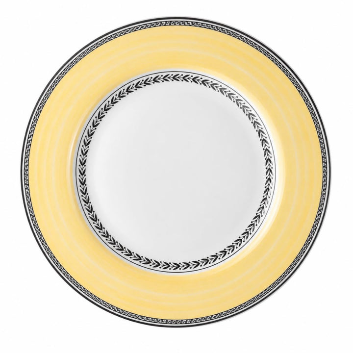 Villeroy und Boch Audun Fleur Speiseteller, 27 cm, Premium Porzellan, Weiss/Grau/Gelb 27 cm Flache P