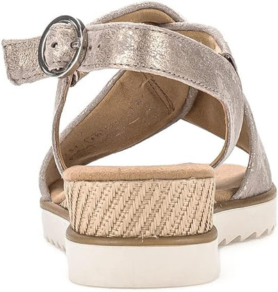 Gabor Damen Keilsandalen | Frauen Sandalen | Moderate Mehrweite (G) 38 EU Beige Muschel, 38 EU Beige