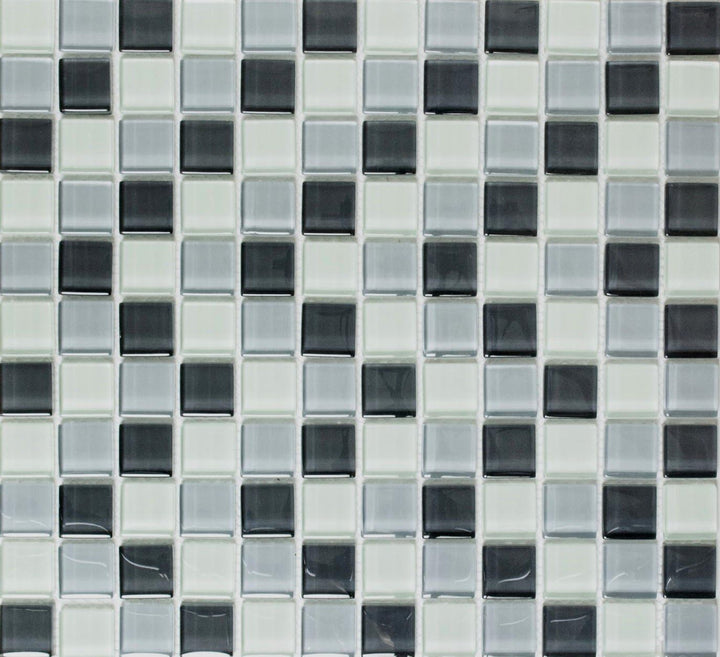 Mosaik Quadrat Crystal mix grau Glasmosaik Transluzent Transparent 3D Fliesenspiegel, Mosaikstein Fo