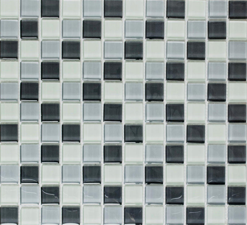 Mosaik Quadrat Crystal mix grau Glasmosaik Transluzent Transparent 3D Fliesenspiegel, Mosaikstein Fo