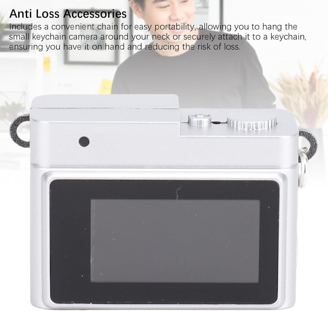 Annadue Keychain Kamera 1080p HD mit Halskette und Blitz, Tragbarem Reiseschreiber, Anti Loss Kamera