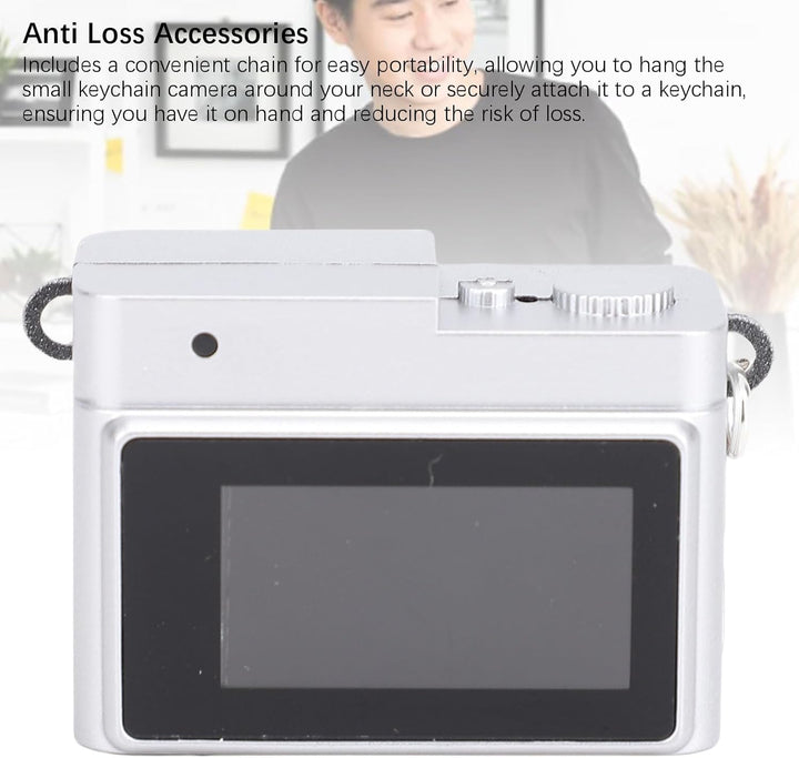 Annadue Keychain Kamera 1080p HD mit Halskette und Blitz, Tragbarem Reiseschreiber, Anti Loss Kamera