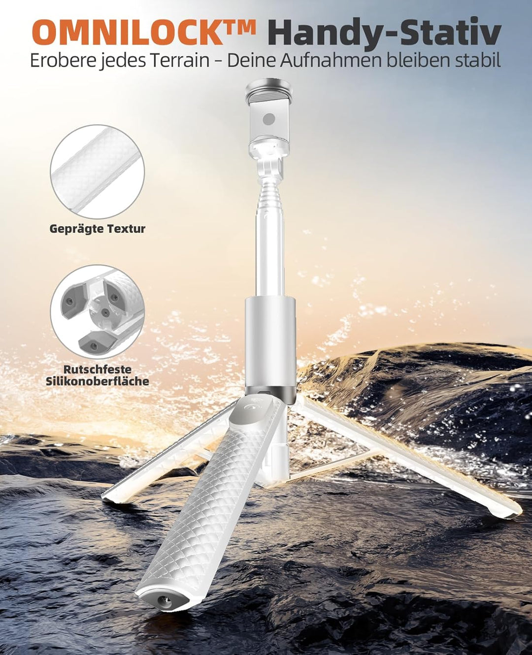 158cm Telefon Handy Stativ Ständer, All in 1 Selfie Stick mit Fernbedienung, tragbares Reisestativ f