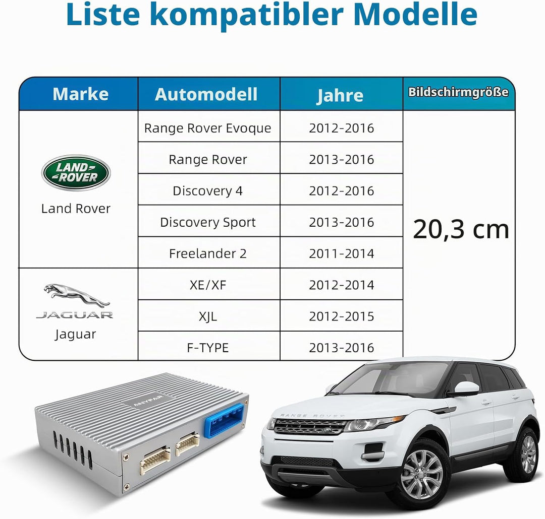 EZoneTronics Wireless CarPlay &amp; Android Auto Retrofit Kit Decoder Box für Land Rover Jaguar Range Ro
