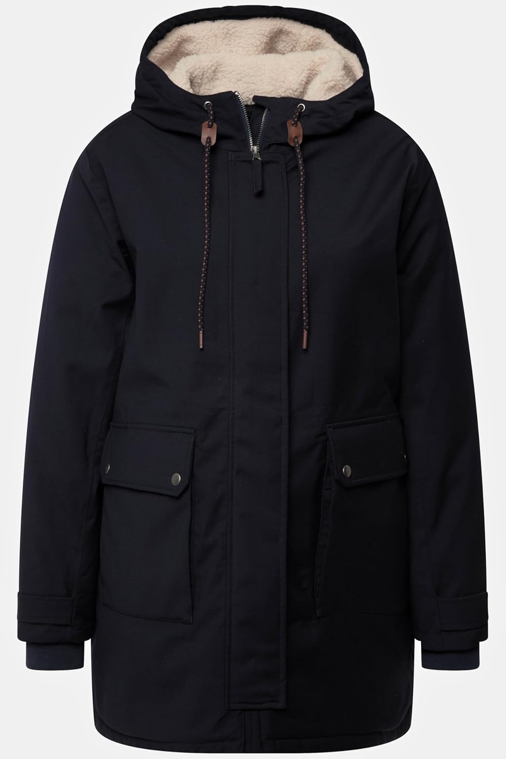 Ulla Popken Damen Hyprar Funktionsjacke mit Teddyfutter Jacken 42-44 marine, 42-44 marine