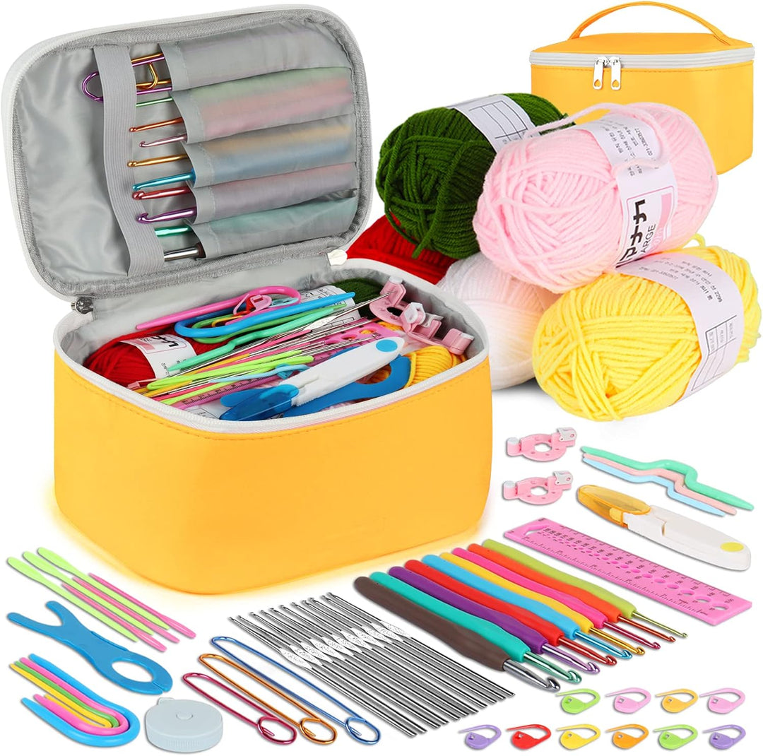 Coopay Häkelset für Anfänger Erwachsene, 58 Stück Häkelnadel Set Inklusive TPR Griff Häkelnadeln, Sp