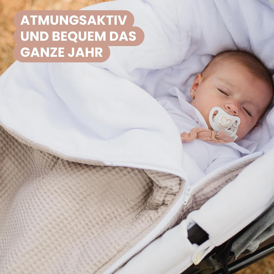 MIMUSELINA Einschlagdecke Babyschale Winter Universal | 2-in-1 Fusssack (92x46 cm) &amp; Decke (92x92 cm