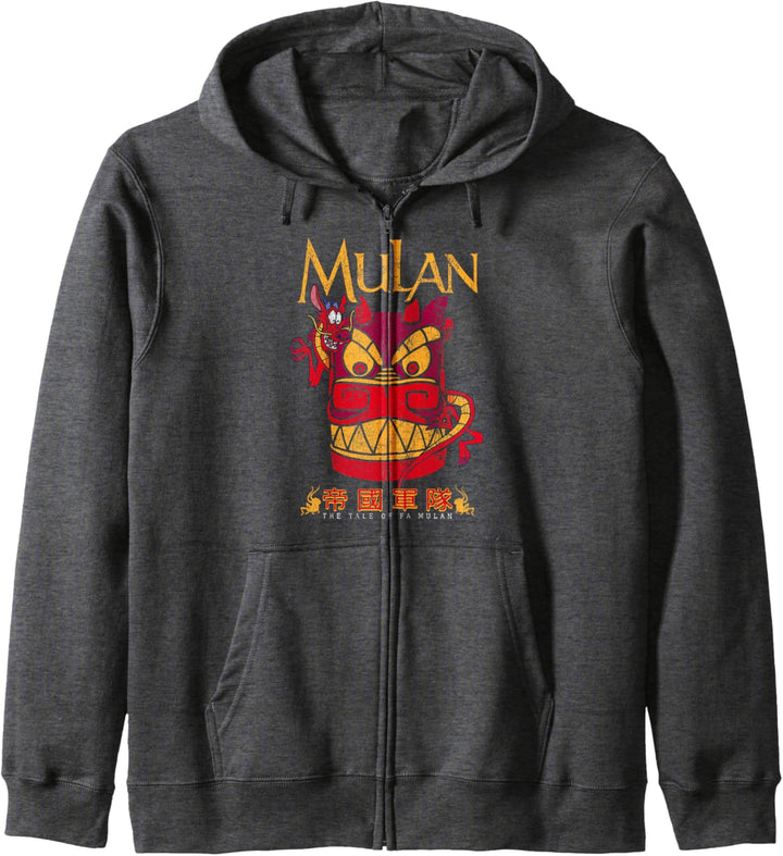 Disney Mulan Mushu Dragon Stone Head Kapuzenjacke