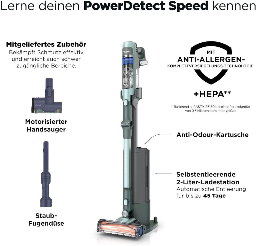 Shark Detect Speed Clean & Empty Pet Pro Akku-Staubsauger, Reverse Clean, bis zu 60 Minuten Laufzeit
