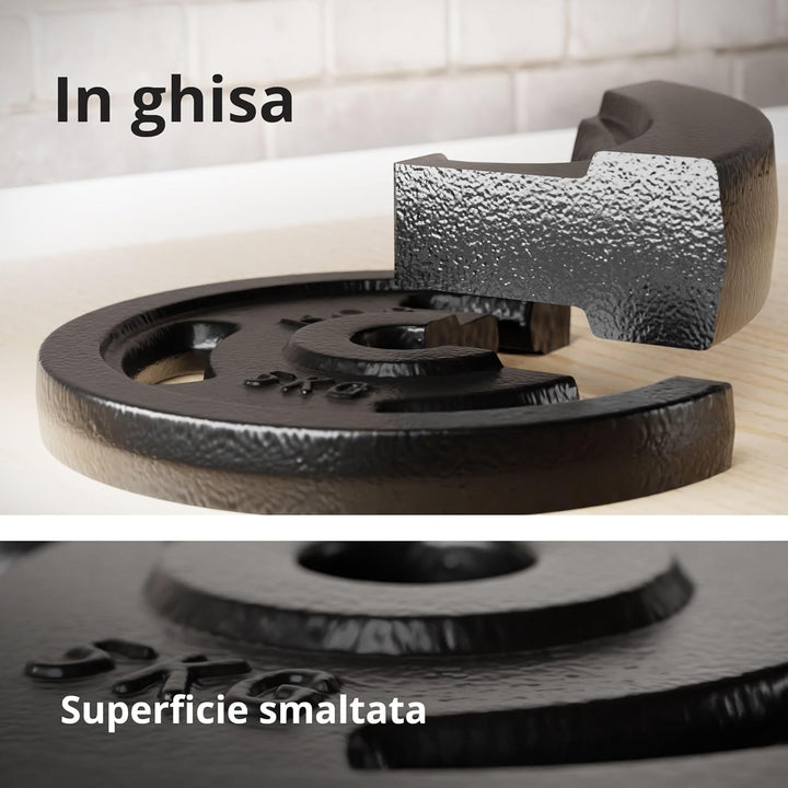 Hop-Sport 20 kg Gusseisen Hantelscheiben 30mm Set 4 x 5 kg / 2 x 10 kg - Guss Gewichte Hantel Set 30