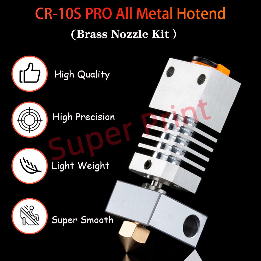 Super Print CR10s Pro/V2 All Metal Hotend,Precision Hotend Upgrade Kit, Titanium Alloy Heatbreak,For