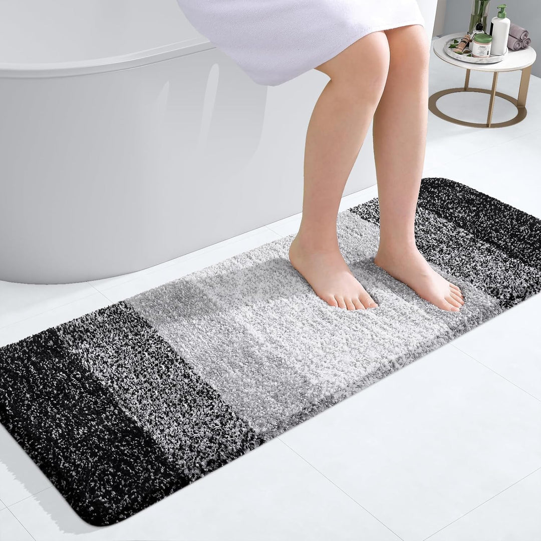 Homaxy Weich Badezimmerteppich 40x120 cm, rutschfest waschbar Badematte Flauschige Hochflor Badteppi