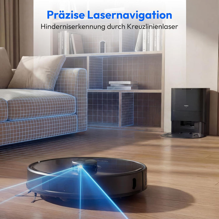 MEDION Saugroboter mit 2-in-1 Absaugstation, Lasernavigation und Wischfunktion X51 SW+ (Starke 10000