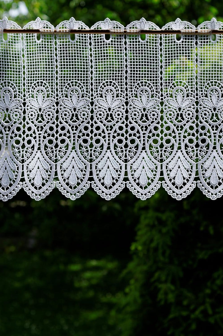 Plauener Spitze by Modespitze, Store Bistro Gardine Scheibengardine mit Stangendurchzug, hochwertige