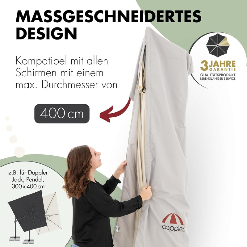 Doppler Gartenschirm Hülle Jack XL für Pendelschirm I Schutzhülle für Sonnenschirm mit max. Durchmes