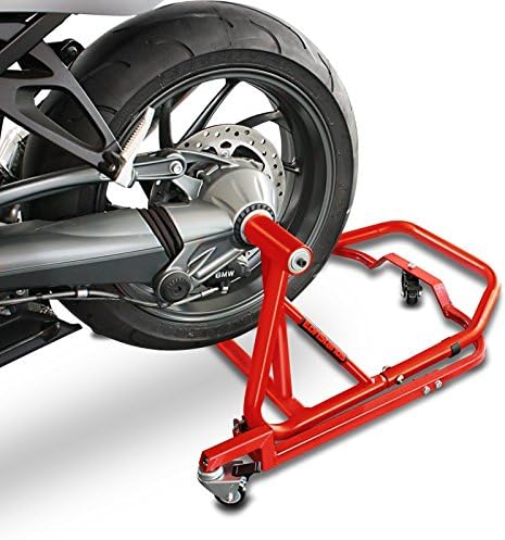 ConStands - Motorrad Montageständer für Ducati Diavel/S 11-22 Single Mover Rot hinten inkl. Rangierh