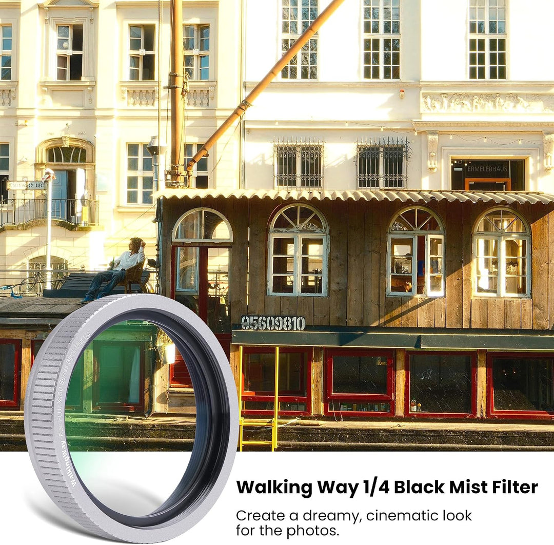 Walking Way 1/4 Black Diffusion Filter, Nebeleffekt Objektivfilter, 28-Fach vergütetes Optikglas, Ko