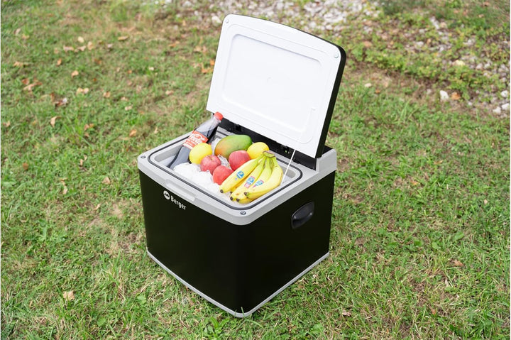 BERGER Kompressor Kühlbox 42 Liter mit 230V & 12V | Hybrid Kühlbox Auto elektrisch | Perfekt für Cam