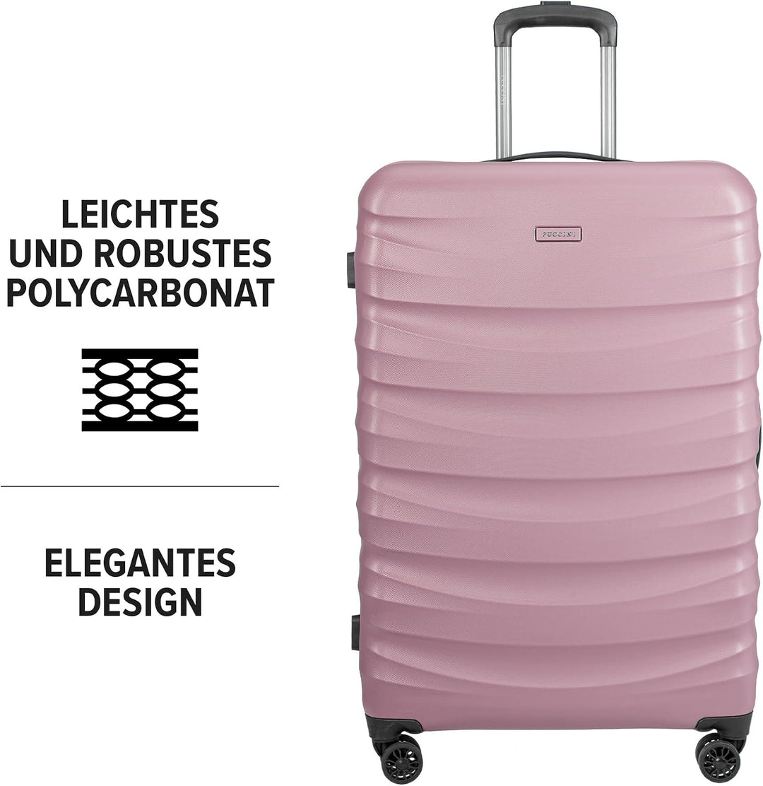 PUCCINI Polycarbonat Koffer Valencia Hartschalenkoffer Trolley Leicht Reisekoffer mit Zwillingsrolle