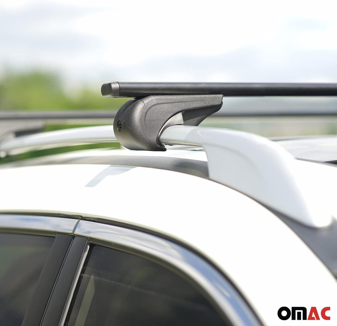 OMAC Dachträger Grundtäger kompatibel mit VW Tiguan mk1 2007-2016 75kg Metall Schwarz 2 TLG