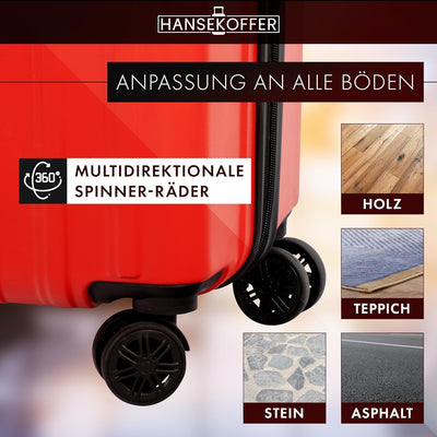 HANSEKOFFER Hartschalenkoffer - Reisekoffer - Mittelgross - Trolley Grösse L 43x65x25cm 70 Liter – 3