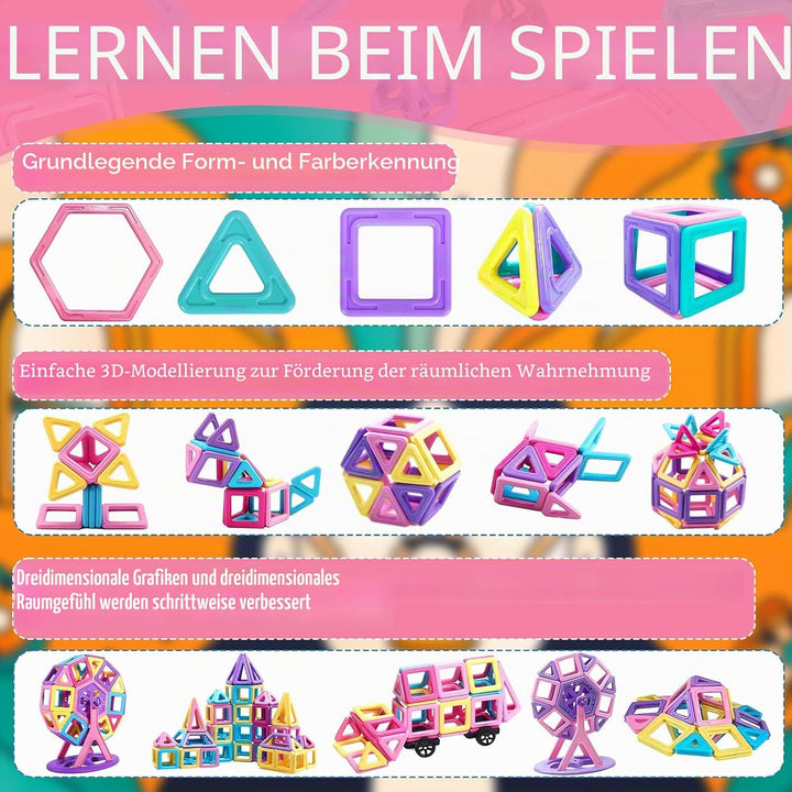 Magnetische Bausteine 60 Teile Magnet Spielzeug Kinder - Magnetspiel Magnetbausteine, Magnetic Build