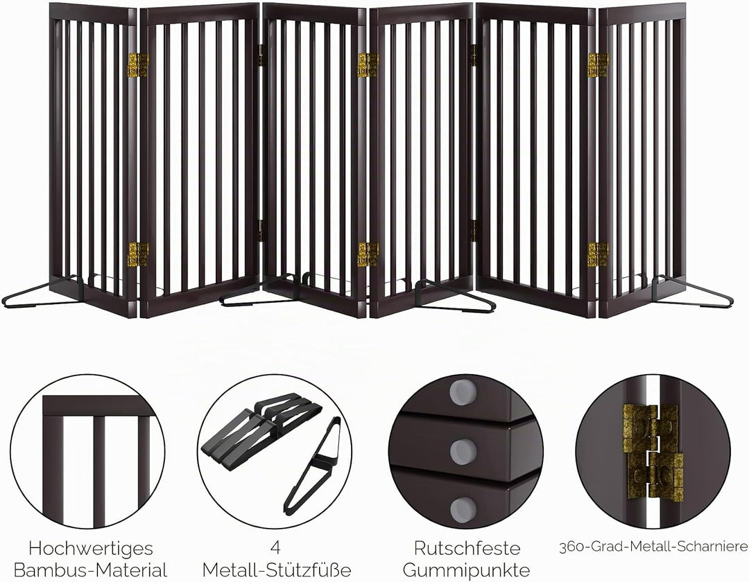 Freistehendes Hundegitter, Faltbares Hundebarriere für Tür,Treppen,Flur,Küche &amp; Schlafzimmer, Freist