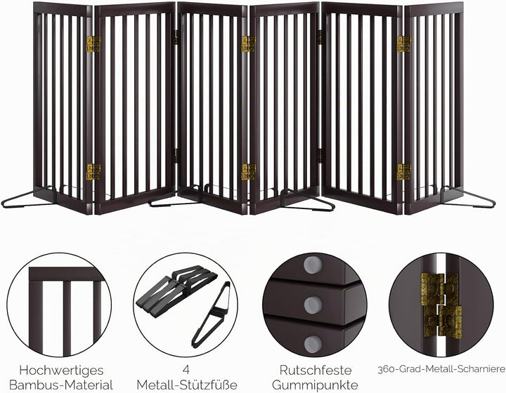 Freistehendes Hundegitter, Faltbares Hundebarriere für Tür,Treppen,Flur,Küche &amp; Schlafzimmer, Freist