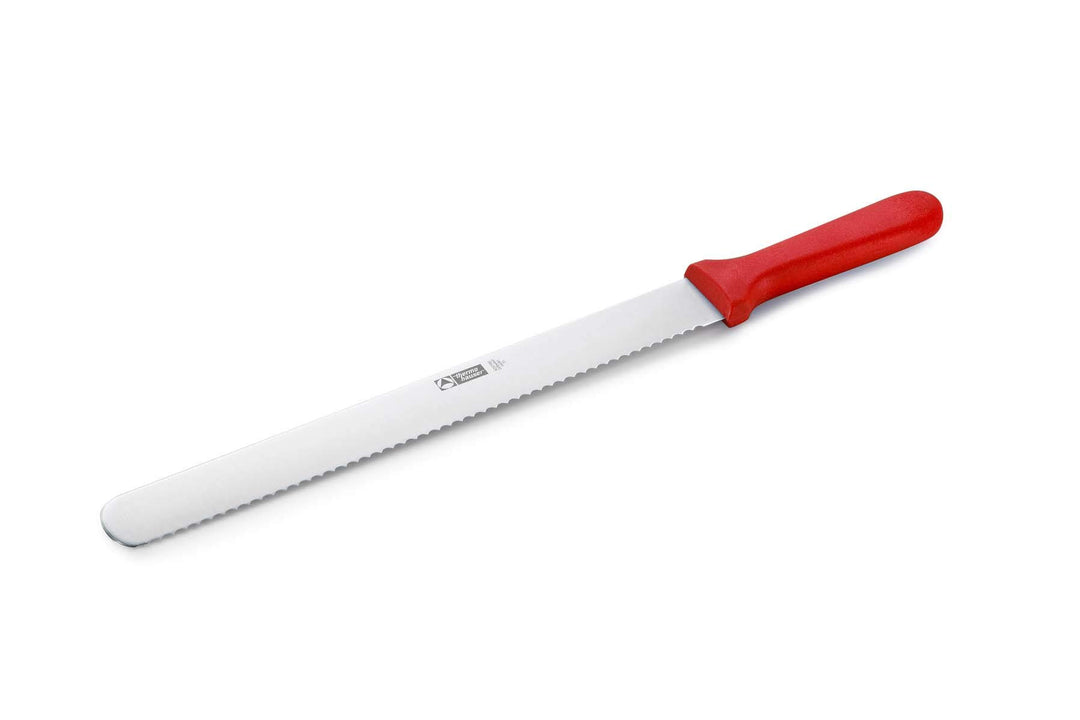 thermohauser Bäckermesser (Stahl, rostfrei), einseitiger Wellenschliff, mit rotem Kunststoffgriff, K