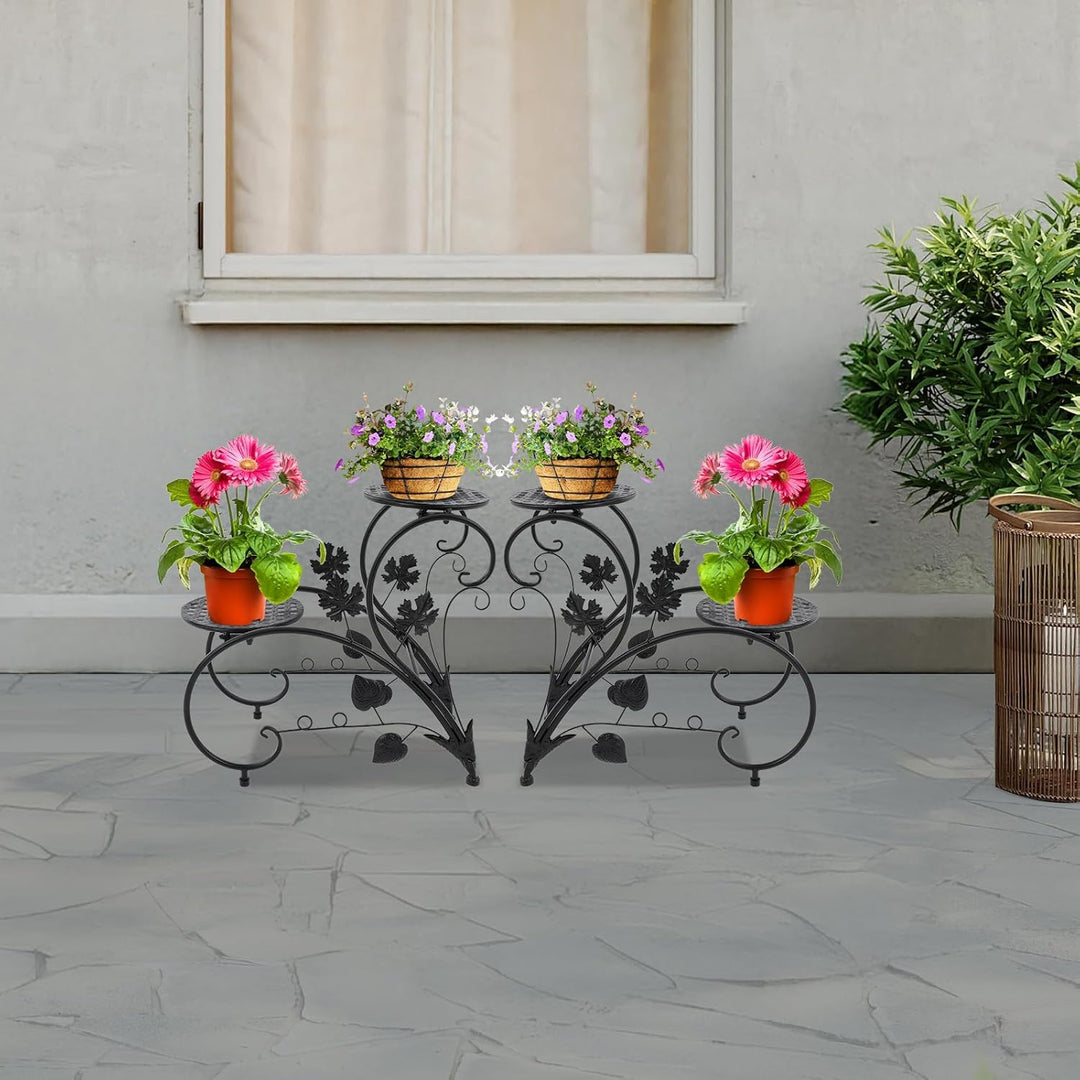 Pflanzenregal Gartenregal,Metall BlumenstäNder,2Er-Set Eisen PflanzenstäNder Vintage für Zimmerpflan