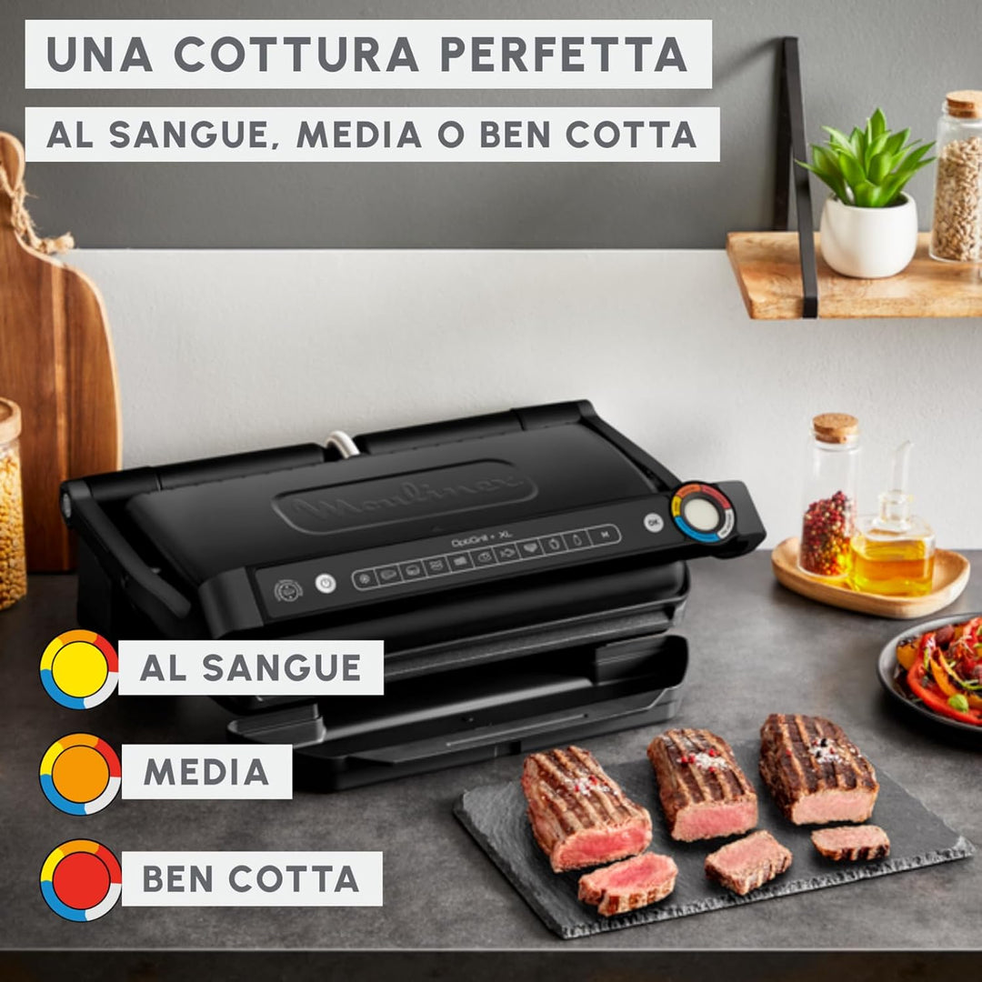 Moulinex Optigrill+ XL, Elektrogrill für den Innenbereich, ideal zum Kochen von Fleisch, Fisch und G