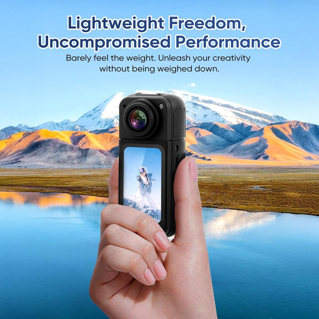 WiFi Action Cam 2.7K 1080P, 180° Drehbares 1,47-Zoll Display & APP-Steuerung, Sportkamera, Motorrad