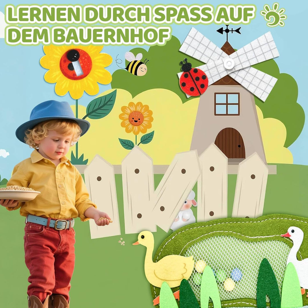 Busy Board Deutsch, Montessori Spielzeug Ab 1 Jahr, Spielzeug Ab 1 Jahr, Quiet Book Mit Bauernhof Th