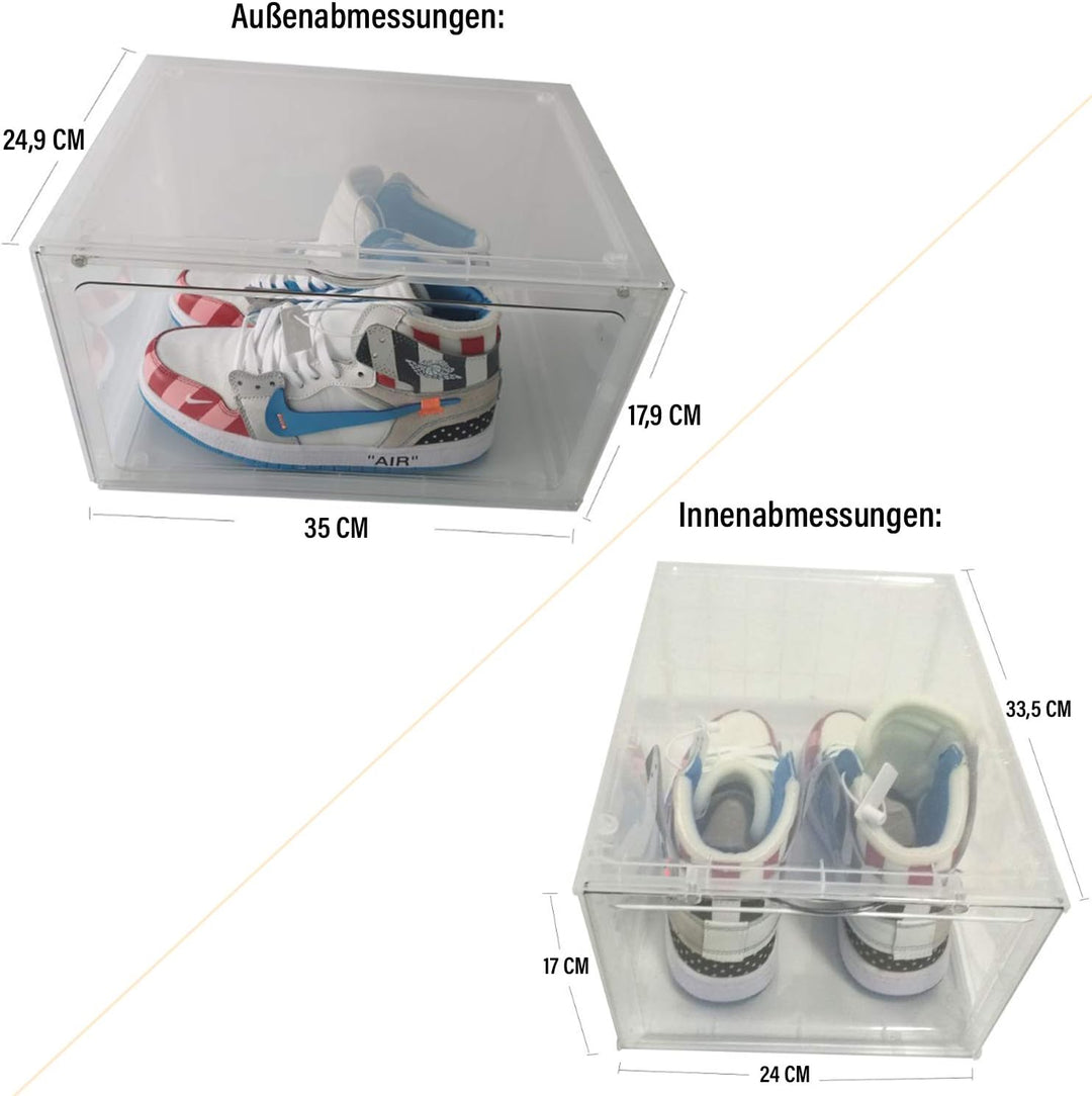 Schuhbox, stapelbarer Schuhorganizer, Kunststoffbox mit durchsichtiger Tür, Schuhaufbewahrung, einfa