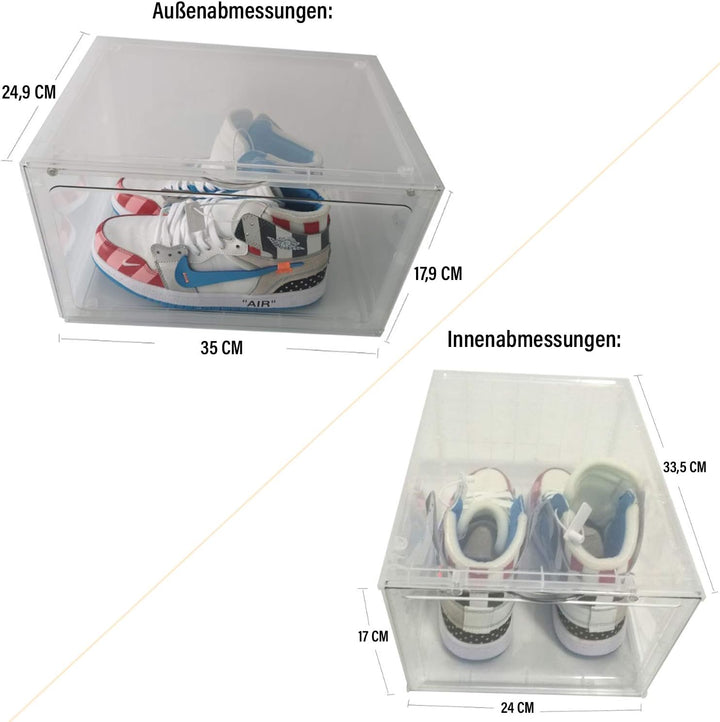 Schuhbox, stapelbarer Schuhorganizer, Kunststoffbox mit durchsichtiger Tür, Schuhaufbewahrung, einfa