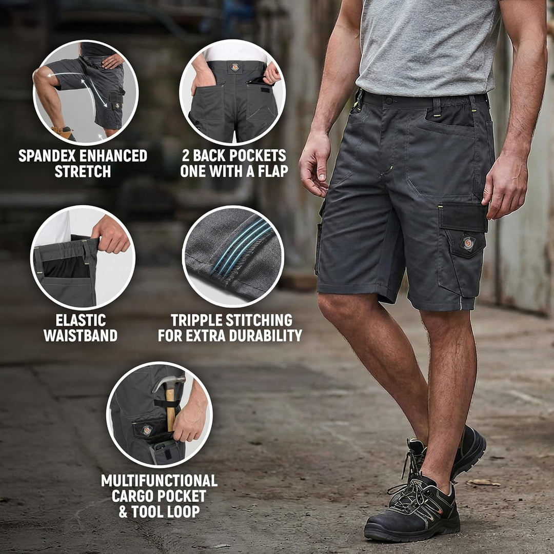 Prisma Arbeitsshorts - Kurze Arbeitshose Herren - Kurze Arbeitshosen Herren - Herren Cargohose Kurz