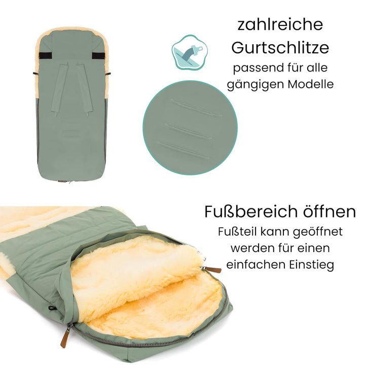 Fillikid Winterfusssack Bernia Lammfell Exklusiv Kinderwagen, Buggy | Winterfusssack wind- & wassera