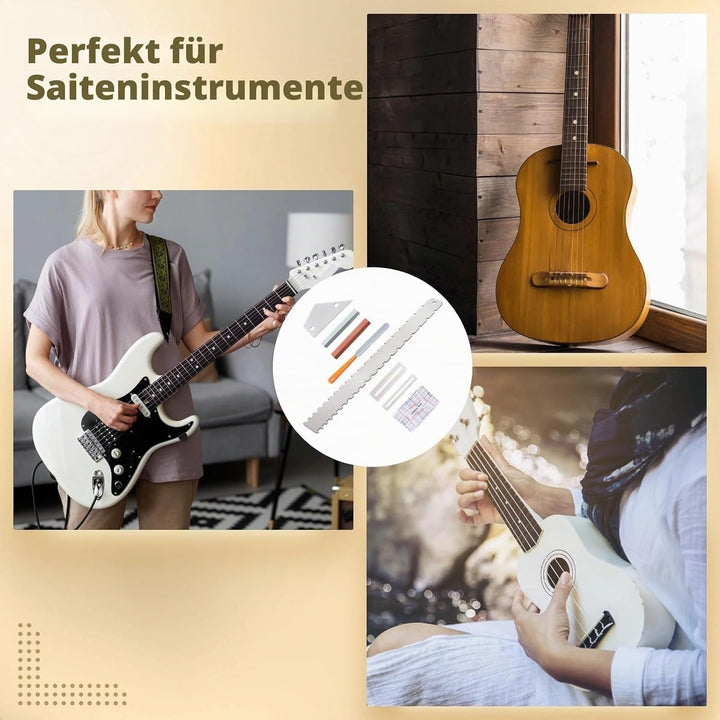 8 PCS Guitar Neck Straight Edge Kit, Gitarrenhals gekerbt gerade Kante Luthier Tool, Fret Rocker, Fr