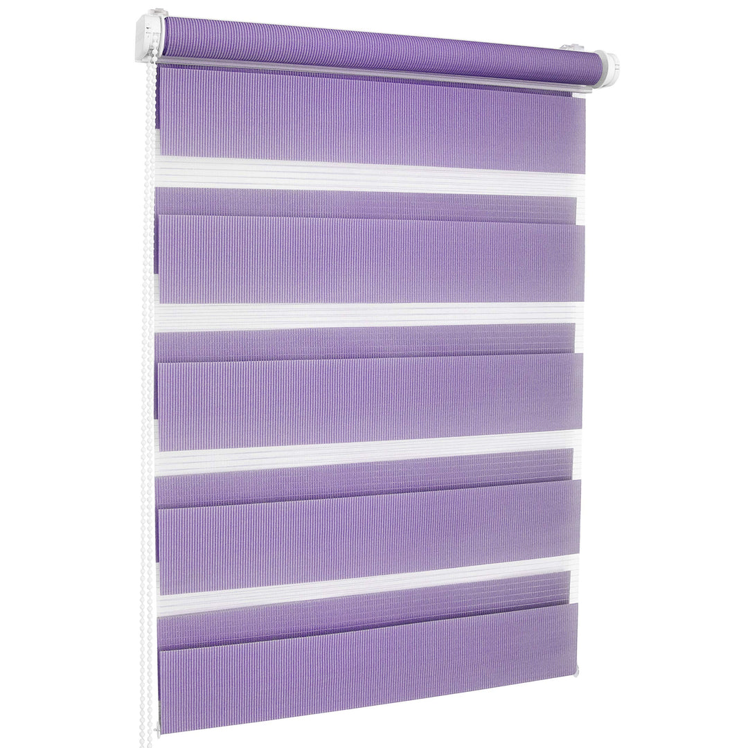ROLLMAXXX Duo-rollo Doppelrollo Klemmfix ohne Bohren (130 x 150 cm, Violett) 130 x 150 cm Violett, 1