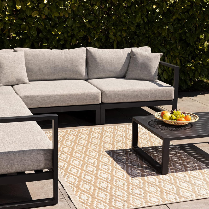 JEMIDI Outdoor Teppich 120x180cm gross - Terrassenteppich Balkonteppich Aussenteppich - Balkon Teppi