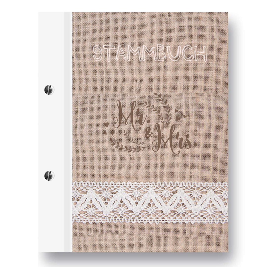 Stammbuchshop stb_lino_a4 Familienstammbuch, Beige, 31 x 24 x 1,7 cm