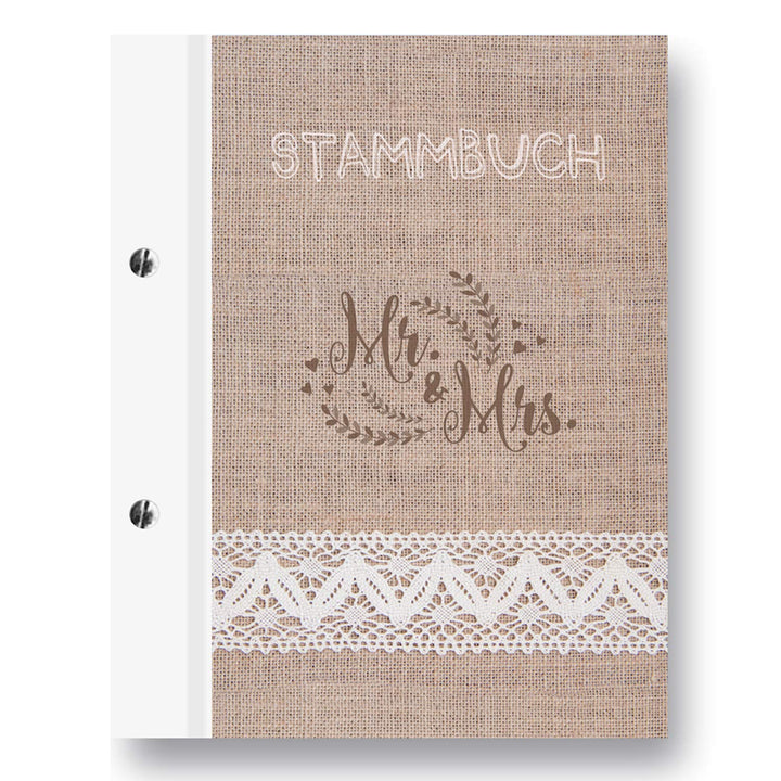 Stammbuchshop stb_lino_a4 Familienstammbuch, Beige, 31 x 24 x 1,7 cm